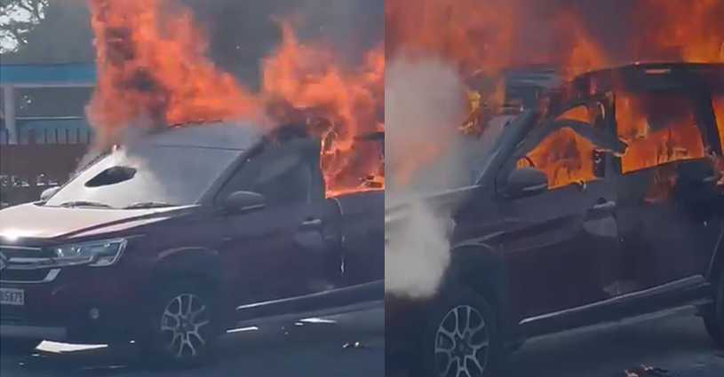 India Trending Maruti Suzuki car burst into flames