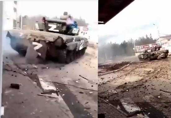 Russian-Tank Russian-Tank-Viral-Video Russian-Tank-Ukraine-Building