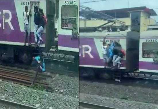 Maharashtra-Viral-Video Maharashtra-Train-Man-Hitting-Pole Maharashtra-Man-Hitting-Pole-Viral-Video