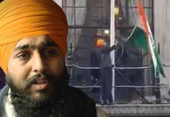 India-High-Commission Indian-flag-pulled-down-london pro-khalistan-supporters-london