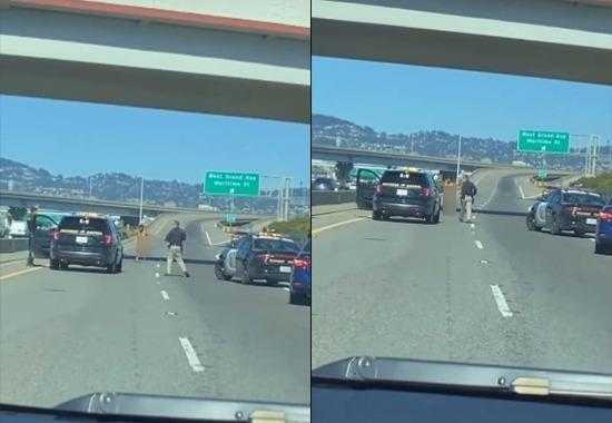 Bay-Bridge-freeway-woman-firing woman-firing-san-francisco woman-naked-San-Francisco-firing